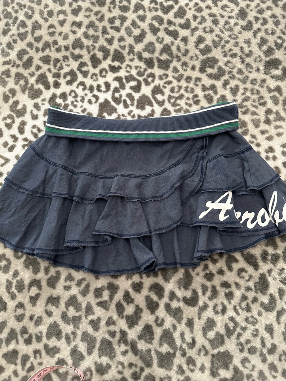 Abercrombie & Fitch Y2K Varsity Prep Tiered Mini Skirt Blue Size Small - Picture 10 of 17